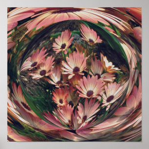 Poster Pink Daisy Energies Floral Abstrato Art