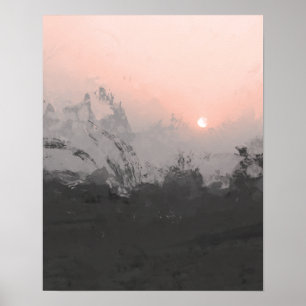Póster Pink Desert Sunset Photography print