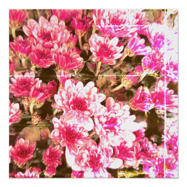 Póster Pink Floral Bloom Pattern – Soft Botanical Design (Frente)