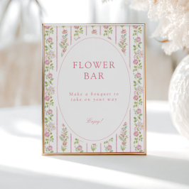 Poster Pink Floral Grandmillennial Flower Bar