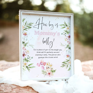 Poster Pink floral safari como grande é o jogo de barriga