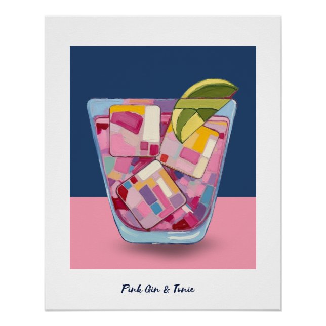 PÓSTER PINK GIN & TONIC 3 POSTER (Frente)