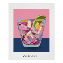 PÓSTER PINK GIN & TONIC 4 POSTER