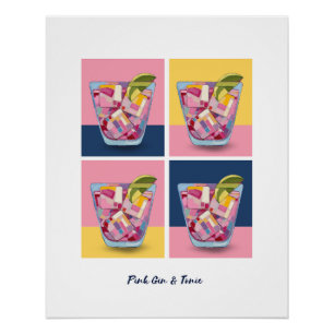 PÓSTER PINK GIN & TONIC 5 POSTER