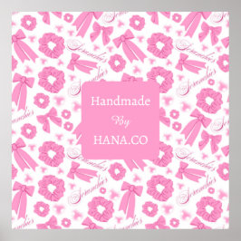 Poster Pink Girly Scrunchies Pattern Cute Hair Accessory 