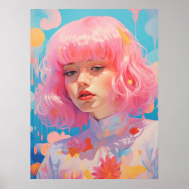 Poster Pink Haired: A Essência da Feminilidade