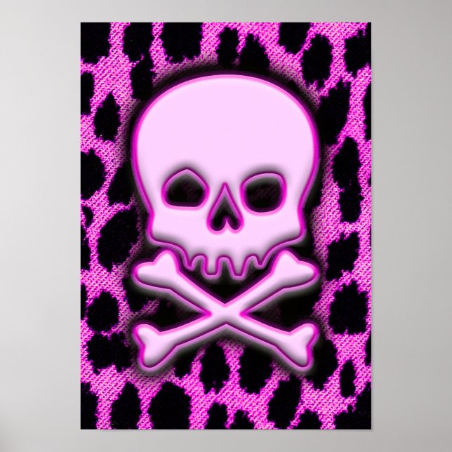 Póster Pink Leopardo Skull (Frente)