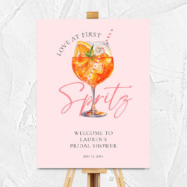 Poster Pink Love In First Spritz Chá de panela Welcome