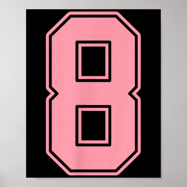 Poster Pink Number 8 Jersey Player Uniform #8  (Frente)