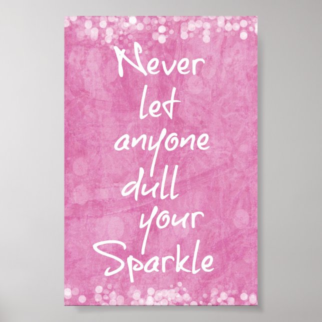 Póster Pink Nunca deixe ninguém apagar sua citação de bri (Frente)