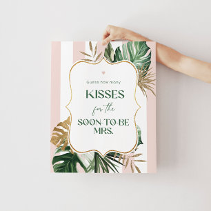 Poster Pink Palm Beach quantos beija jogo de chá de panel