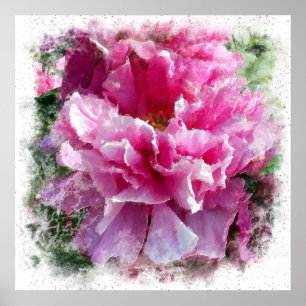 Poster *~* Pink Peony Painting Artística AR1