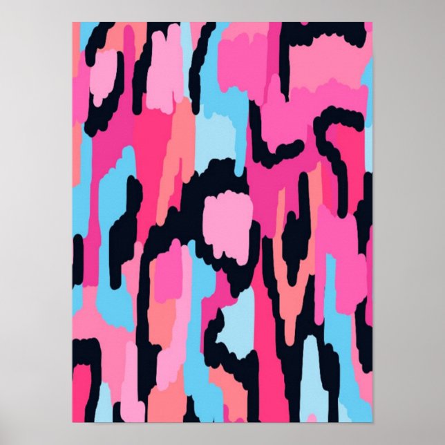 Poster Pink Pop Abstrato  (Frente)