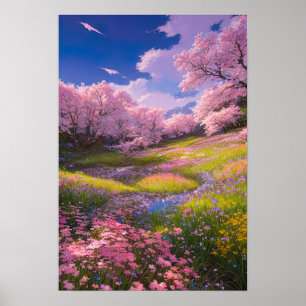 Poster Pink Sakura Meadows