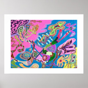 Poster Pink Shore, Abstrato Art 24x18