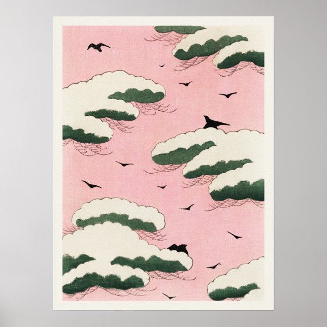 Poster Pink Sky Shin Bijutsukai Vintage Arte Japonesa (Frente)