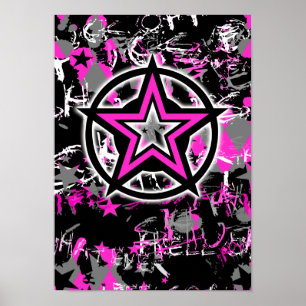 Póster Pink Star Graphic