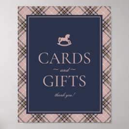Poster Pink Tartan Plaid Rocking Horse Cards & Gifts
