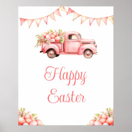 Poster Pink Truck Easter Egg Hunt