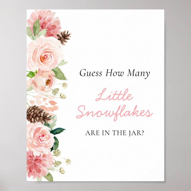 Poster Pink Winter Imagina Quantos Pequenos Flocos De Nev (Frente)