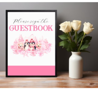 Poster Pink Winter ONEderland - Sinal de Guestbook