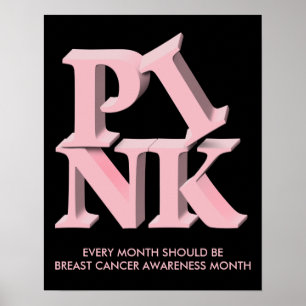 Póster PinkonBlack, CADA MÊS SE o CANCER de BEBREAST…