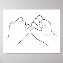 Poster Pinky Promete Mínima Arte em Linha Simples Moderno