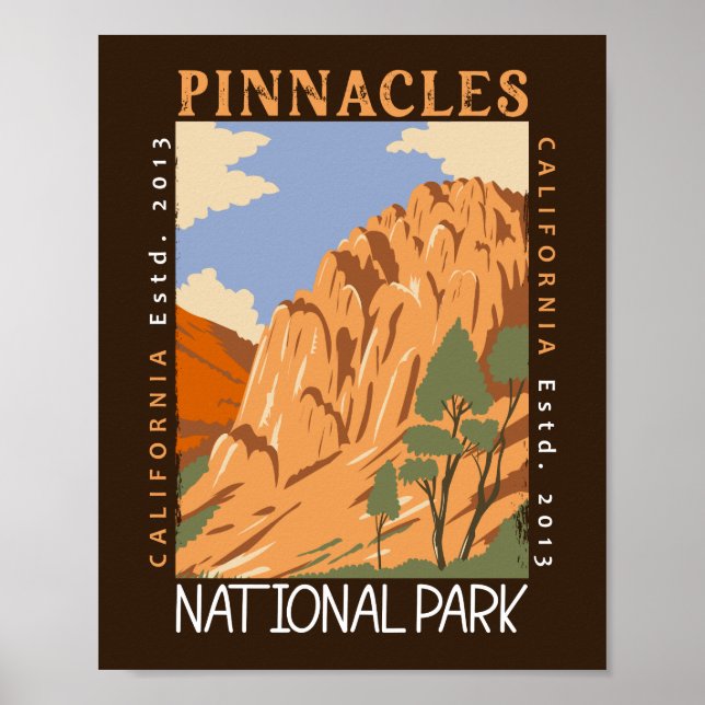 Poster Pinnacle National Park California Distúrbio (Frente)