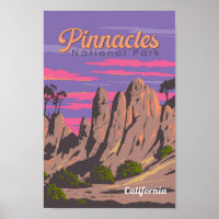 Pinnacle National Park Illustration Viagem Art