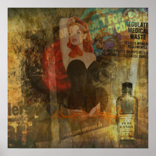Poster pino-acima do grunge