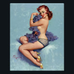 Póster Pino de beleza da ruiva para cima<br><div class="desc">Vintage pinup. Imagem de alta resolução diretamente da pintura original de óleo de canvas.</div>