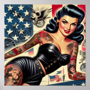 Poster Pino De Couro Tatuado Na Vintage