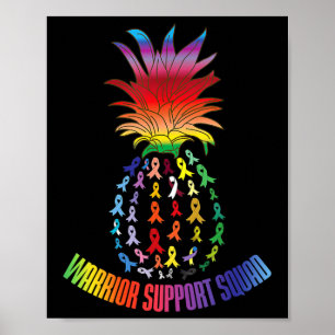 Poster Pino de Sobrevivente de câncer no Quadrado de Supo