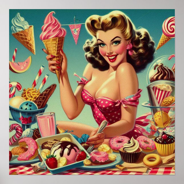 Poster Pino do Retro Candy para Cima (Frente)