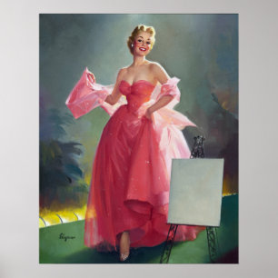 Póster Pino do vestido vermelho