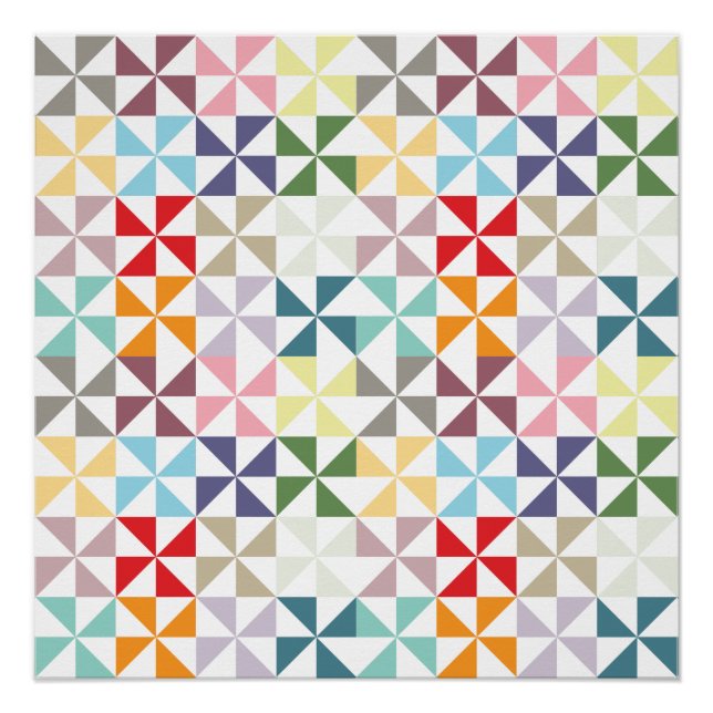 Póster Pino Geométrico Colorido (Frente)