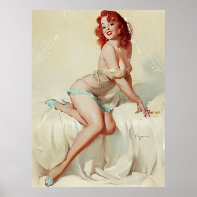 Poster Pino para cima na cama (Frente)