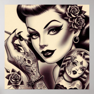 Poster Pino Tatuado Retroativo para Cima