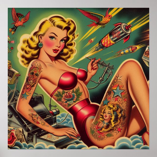 Poster Pino Tatuado Vintage (Frente)