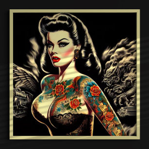 Poster Pino-up do Gótico tatuado