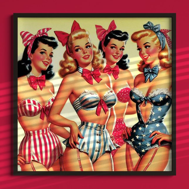 Poster Pinos Cute Vintage Bikini (Criador carregado)