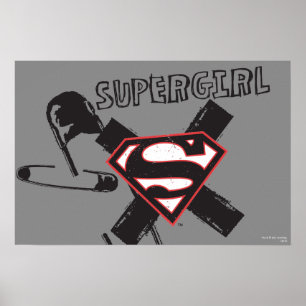Poster Pinos de Segurança Pretos da Supergirl