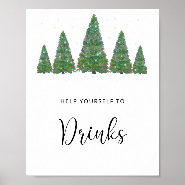 Poster Pinos sempre verdes Bebidas (Frente)