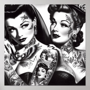 Poster Pinos Tatuados Retro