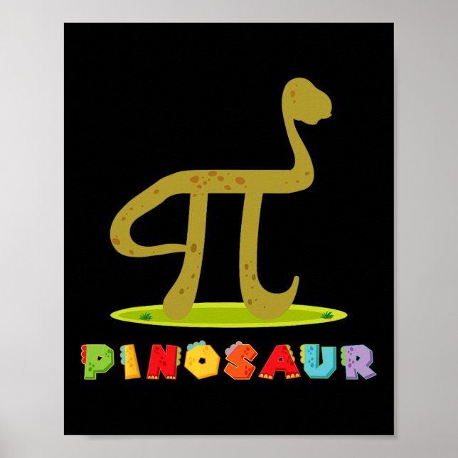 Poster Pinosaur Pi Day Engraçado Dinossauro Amante De Mat (Frente)