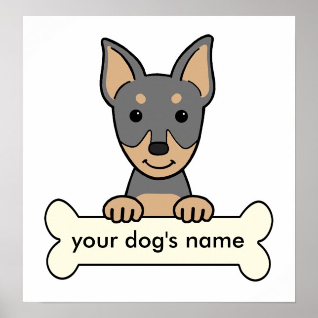 Póster Pinscher Miniatura Personalizada (Frente)