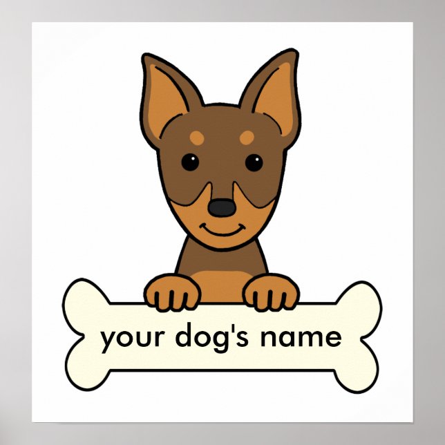 Póster Pinscher Miniatura Personalizada (Frente)