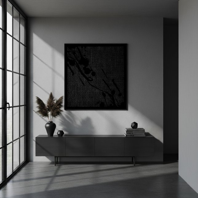Póster Pinta Abstrato Moderna de Burlap Preta (Criador carregado)