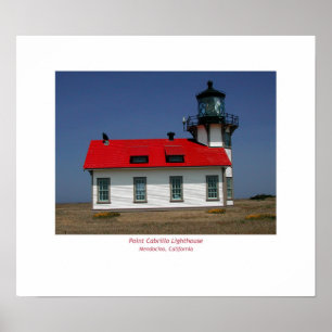 Poster Pinta. Farol de Cabrillo, Mendocino, CA