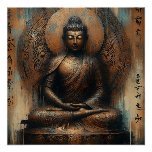 PÓSTER PINTA METÁLICA BUDHA ART #10 (Frente)
